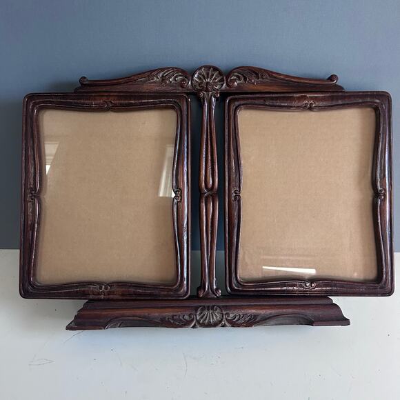Picture Frame Stand Pair Victorian Swing style vintage cabincore wood Prairie - Picture 3 of 10
